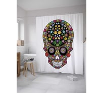 Штора (занавеска) для ванной JoyArty из сатена, 180х200 см с крючками sc_35927