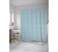 Штора (занавеска) для ванной JoyArty "Точки и узоры" из сатена, 180х200 см с крючками, sc_34288