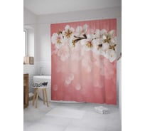 Штора (занавеска) для ванной JoyArty из сатена, 180х200 см с крючками sc_35310