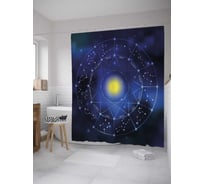 Штора (занавеска) для ванной JoyArty из сатена, 180х200 см с крючками sc_35287