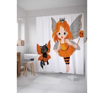 Штора (занавеска) для ванной JoyArty из сатена, 180х200 см с крючками sc_36708