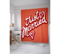 Штора (занавеска) для ванной JoyArty из сатена, 180х200 см с крючками sc_35182