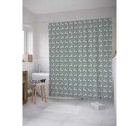 Штора (занавеска) для ванной JoyArty "Витиеватые лианы" из сатена, 180х200 см с крючками, sc_31790