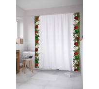 Штора (занавеска) для ванной JoyArty из сатена, 180х200 см с крючками sc_37113