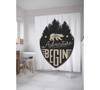 Штора (занавеска) для ванной JoyArty из сатена, 180х200 см с крючками sc_35725