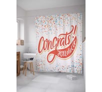 Штора (занавеска) для ванной JoyArty из сатена, 180х200 см с крючками sc_36235