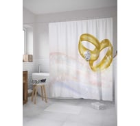 Штора (занавеска) для ванной JoyArty из сатена, 180х200 см с крючками sc_35150