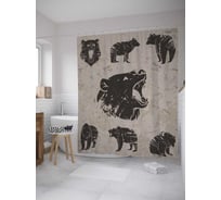 Штора (занавеска) для ванной JoyArty из сатена, 180х200 см с крючками sc_35716