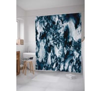 Штора (занавеска) для ванной JoyArty "Мраморные разводы" из сатена, 180х200 см с крючками, sc_37008