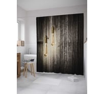 Штора (занавеска) для ванной JoyArty из сатена, 180х200 см с крючками sc_36255