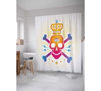 Штора (занавеска) для ванной JoyArty из сатена, 180х200 см с крючками sc_36001