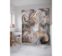 Штора (занавеска) для ванной JoyArty из сатена, 180х200 см с крючками sc_37014