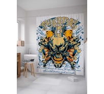 Штора (занавеска) для ванной JoyArty из сатена, 180х200 см с крючками sc_36463