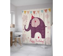 Штора (занавеска) для ванной JoyArty из сатена, 180х200 см с крючками sc_34434