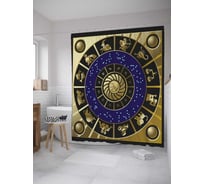 Штора (занавеска) для ванной JoyArty из сатена, 180х200 см с крючками sc_33729