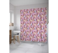 Штора (занавеска) для ванной JoyArty из сатена, 180х200 см с крючками sc_36304