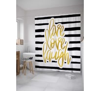 Штора (занавеска) для ванной JoyArty из сатена, 180х200 см с крючками sc_35807