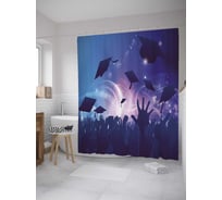 Штора (занавеска) для ванной JoyArty из сатена, 180х200 см с крючками sc_36250