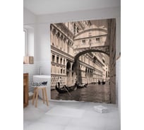 Штора (занавеска) для ванной JoyArty "Улочки Венеции" из сатена, 180х200 см sc_378625