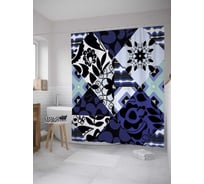 Штора (занавеска) для ванной JoyArty из сатена, 180х200 см с крючками sc_36494