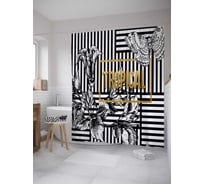 Штора (занавеска) для ванной JoyArty из сатена, 180х200 см с крючками sc_35997