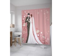 Штора (занавеска) для ванной JoyArty из сатена, 180х200 см с крючками sc_35139