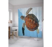 Штора (занавеска) для ванной JoyArty из сатена, 180х200 см с крючками sc_35234