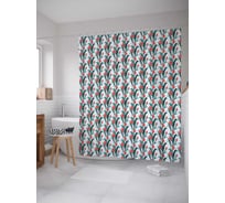 Штора (занавеска) для ванной JoyArty из сатена, 180х200 см с крючками sc_33101