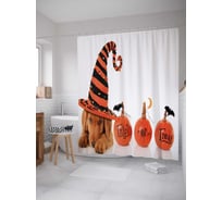 Штора (занавеска) для ванной JoyArty из сатена, 180х200 см с крючками sc_36739