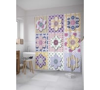 Штора (занавеска) для ванной JoyArty из сатена, 180х200 см с крючками sc_35739