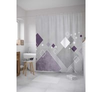 Штора (занавеска) для ванной JoyArty из сатена, 180х200 см с крючками sc_36558