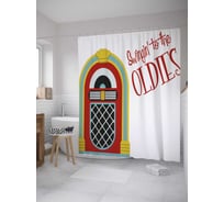 Штора (занавеска) для ванной JoyArty "Возврат в прошлое" из сатена, 180х200 см с крючками, sc_34585