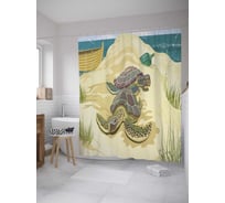 Штора (занавеска) для ванной JoyArty из сатена, 180х200 см с крючками sc_35224