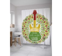 Штора (занавеска) для ванной JoyArty из сатена, 180х200 см с крючками sc_36079