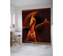 Штора (занавеска) для ванной JoyArty из сатена, 180х200 см с крючками sc_36658