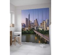 Штора (занавеска) для ванной JoyArty "Остин штат Техас" из сатена, 180х200 см с крючками, sc_32919