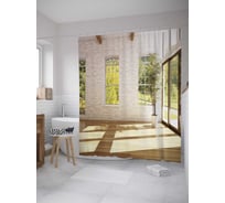 Штора (занавеска) для ванной JoyArty "Веранда в доме" из сатена, 180х200 см с крючками, sc_34838