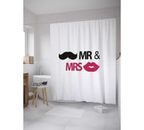 Штора (занавеска) для ванной JoyArty из сатена, 180х200 см с крючками sc_35174