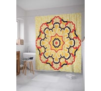 Штора (занавеска) для ванной JoyArty из сатена, 180х200 см с крючками sc_36130