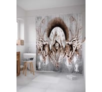 Штора (занавеска) для ванной JoyArty из сатена, 180х200 см с крючками sc_36662