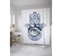 Штора (занавеска) для ванной JoyArty из сатена, 180х200 см с крючками sc_35424