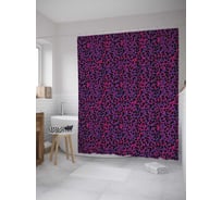 Штора (занавеска) для ванной JoyArty "Полосы зебры, пятна ягуара" из сатена, 180х200 см с крючками, sc_32742