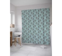 Штора (занавеска) для ванной JoyArty "Парные рыбки" из сатена, 180х200 см с крючками, sc_31892