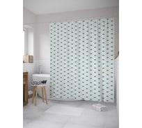 Штора (занавеска) для ванной JoyArty "Морские волны" из сатена, 180х200 см с крючками, sc_31863