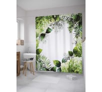 Штора (занавеска) для ванной JoyArty из сатена, 180х200 см с крючками sc_32434