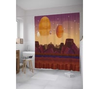 Штора (занавеска) для ванной JoyArty из сатена, 180х200 см с крючками sc_32509