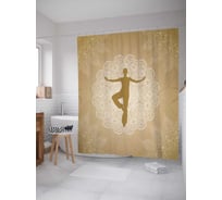 Штора (занавеска) для ванной JoyArty "Медитация йоги" из сатена, 180х200 см с крючками, sc_37538