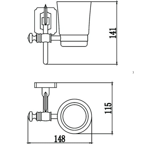 Керамический стакан с настенным держателем Savol S-006458 23524