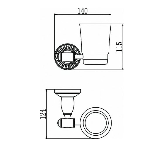 Стеклянный стакан с настенным держателем Savol S-006658C 23501