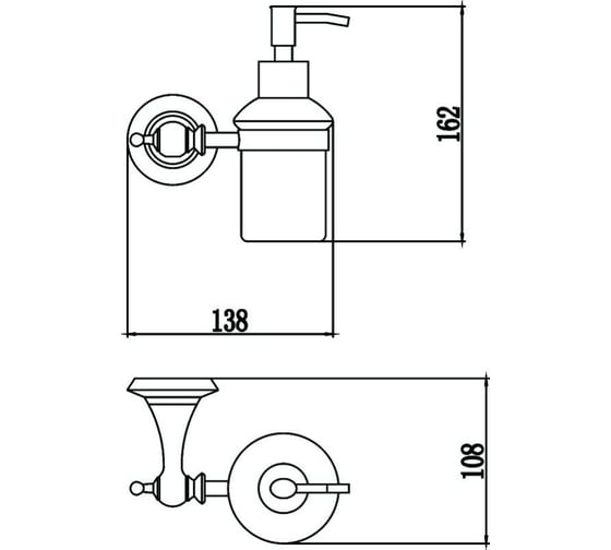 Дозатор для жидкого мыла с настенным держателем Savol S-06931W 23595